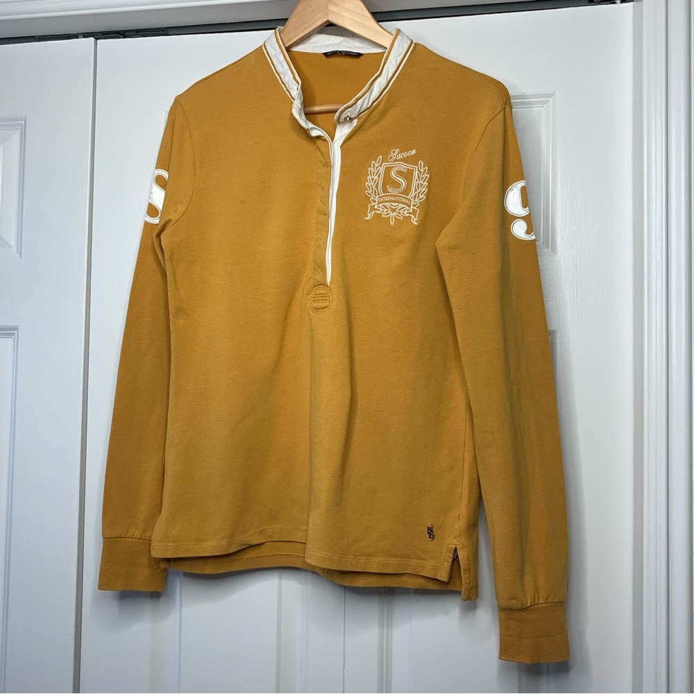 Sacoor Brothers Mustard Long Sleeve Women’s Polo Shirt Size US XL